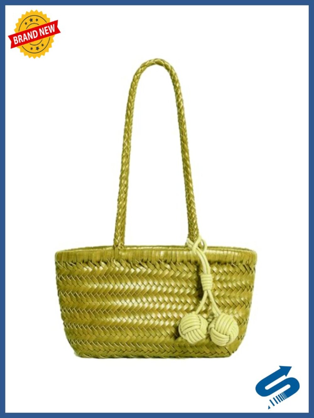 Woven Shoulder Bag for Women, Mini Hobo Purse, Top-Handle Handbag